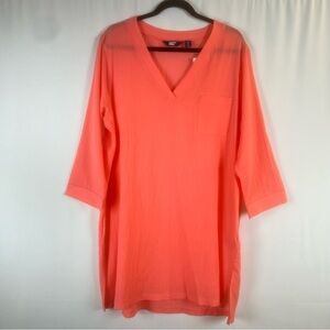 Lands' end Women's Size M 10-12
Orange Swim Coverup NWT Women's Coral V-Neck Top